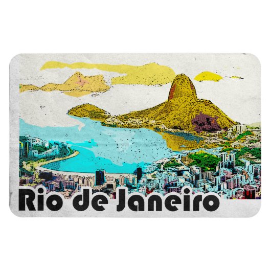 Magnet Flexible Vintage voyage de Rio de Janeiro (Horizontal)