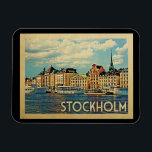 Magnet Flexible Vintage voyage de Stockholm Suède<br><div class="desc">Stockholm Suède design dans le style Vintage voyage avec un magnifique cadre fluvial côtier.</div>