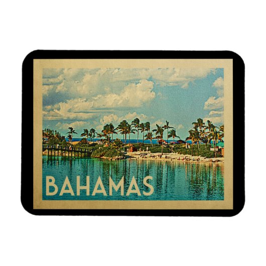 Magnet Flexible Vintage voyage des Bahamas (Horizontal)