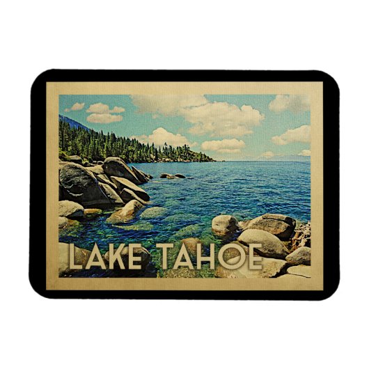 Magnet Flexible Vintage voyage du lac Tahoe (Horizontal)