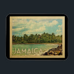 Magnet Flexible Vintage voyage jamaïcain<br><div class="desc">Design jamaïcain de style Vintage voyage avec une scène tropicale avec des palmiers.</div>