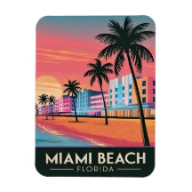 Vintage voyage Miami Beach Floride Sunset Seaside