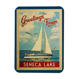 Magnet Flexible Vintage voyage New York de voilier de lac seneca