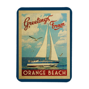 Magnet Flexible Vintage voyage orange Alabama de voilier de plage