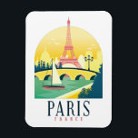 Magnet Flexible Vintage voyage Paris France<br><div class="desc">Belle oeuvre d'art vintage paris-france montrant la célèbre Tour Eiffel et la Seine. Un souvenir et une idée cadeau pour votre famille et les amoureux.</div>