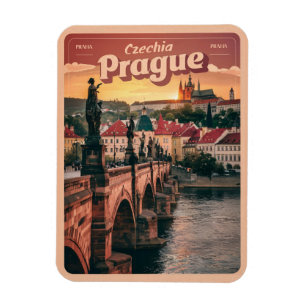 Magnet Flexible vintage voyage prague république tchèque cadeaux, 