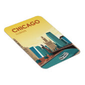 Magnet Flexible Vintage voyage Skyline de Chicago River (Côté Droit)