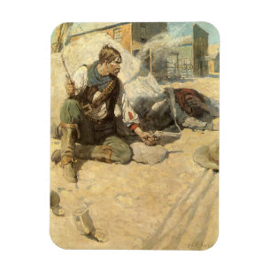 Magnet Flexible Vintage Western Cowboys, Hopalong par NC Wyeth