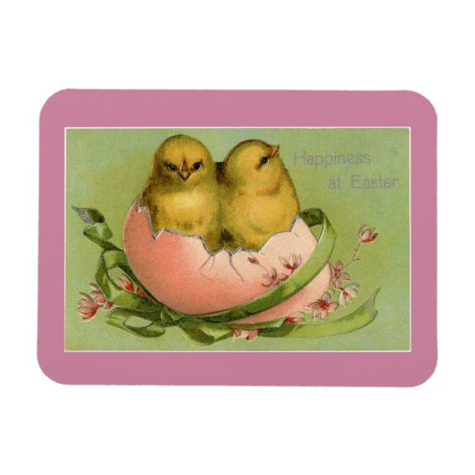 Magnet Flexible Vintages poussins de Pâques (Horizontal)