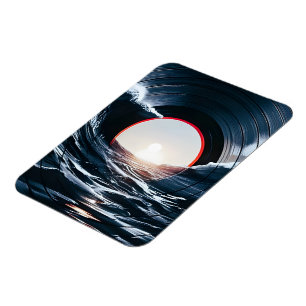 Magnet Flexible Vinyle Vintage Surf Wave Océan Musique Rétro