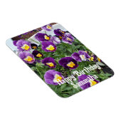 Magnet Flexible Viola violet Pansy Fleurs florales Anniversaire (Côté Droit)