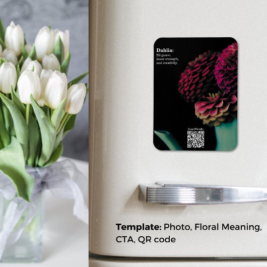 Magnet Flexible Violet Dahlia Bouquet Frigo éducatif