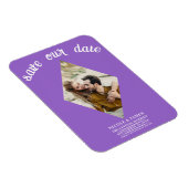 Magnet Flexible Violet Diamond photo mariage Enregistrer la date (Côté Droit)