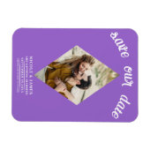 Magnet Flexible Violet Diamond photo mariage Enregistrer la date (Horizontal)