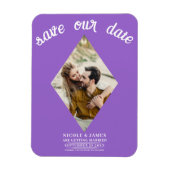 Magnet Flexible Violet Diamond photo mariage Enregistrer la date (Vertical)