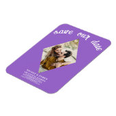 Magnet Flexible Violet Diamond photo mariage Enregistrer la date (Côté Gauche)