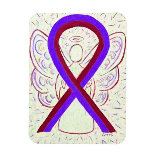 Magnet Flexible Violet et Bourgogne Sensibilisation Ruban Angel Ma (Vertical)