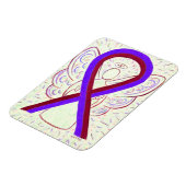Magnet Flexible Violet et Bourgogne Sensibilisation Ruban Angel Ma (Côté Gauche)