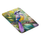 Magnet Flexible Violet Tufted Jay Imaginaire Bird (Côté Droit)