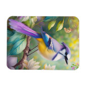 Magnet Flexible Violet Tufted Jay Imaginaire Bird (Horizontal)