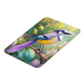 Magnet Flexible Violet Tufted Jay Imaginaire Bird (Côté Gauche)