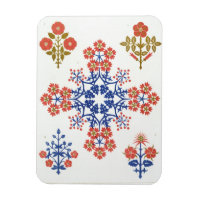Violiet, iris et papier peint à motif tulipe, pr