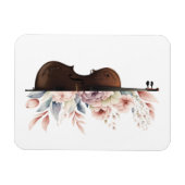 Magnet Flexible Violon aux fleurs. (Horizontal)