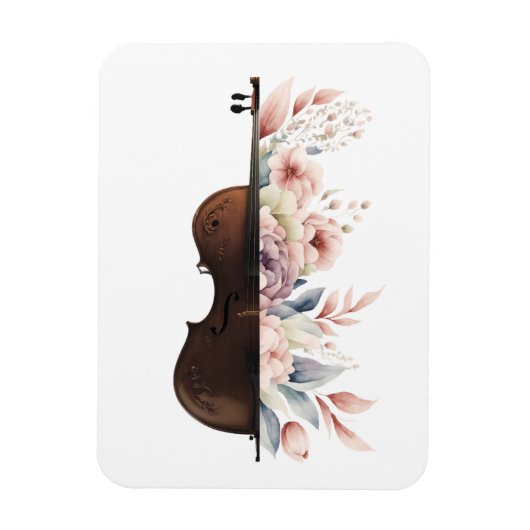 Magnet Flexible Violon aux fleurs. (Vertical)