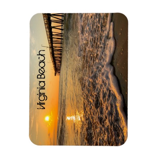Magnet Flexible Virginia Beach Sunrise au Fishing Pier (Vertical)