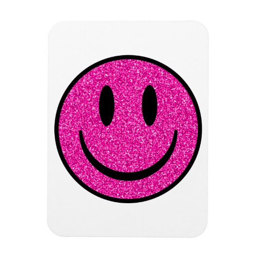 Magnet Flexible Visage de sourire rose Parties scintillant (Vertical)