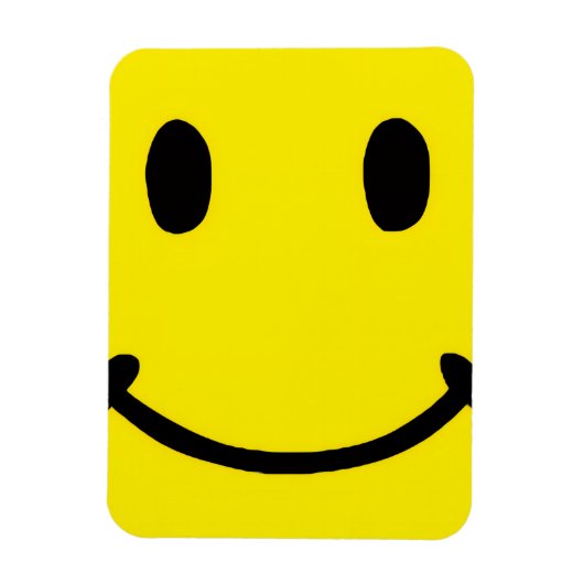 Magnet Flexible Visage Souriant Jaune Clair Rétro (Vertical)
