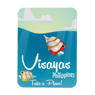 Magnet Flexible Visayas, Philippines affiche de voyage en dessin a