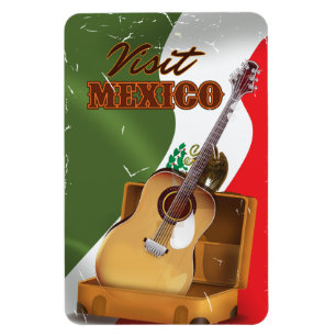 Magnet Flexible Visitez l'affiche de voyage du Mexique vintage
