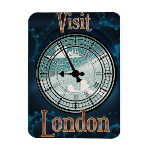 Magnet Flexible Visitez l'affiche de voyage londonienne victorienn