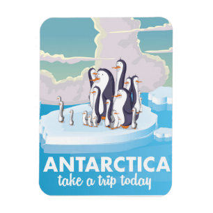 Magnet Flexible Visitez l'Antarctique Affiche de voyage vintage