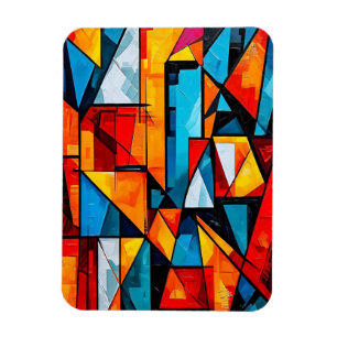Magnet Flexible Vivid géométrique Abstrait - Cubiste dynamique