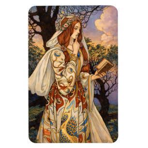 Magnet Flexible Vivien – Illustration d'une enchanteresse Art Nouv