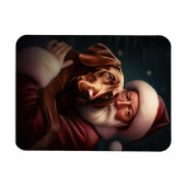 Magnet Flexible Vizsla avec Noël Festif du Père Noël (Horizontal)