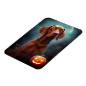 Magnet Flexible Vizsla d'Halloween avec la peur Citrouille (Côté Gauche)
