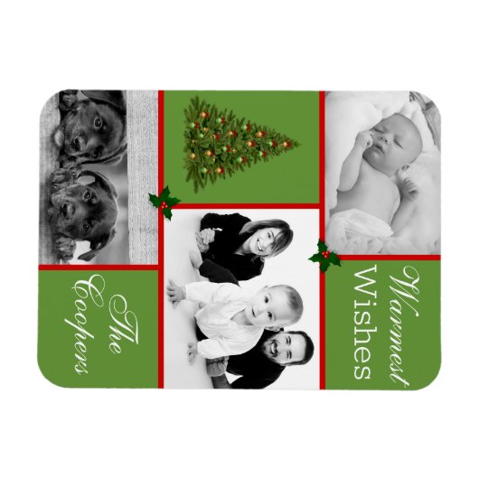 Magnet Flexible Vœux chaleureux et gui (Horizontal)