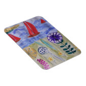 Magnet Flexible Voiles rouges & Fleurs Aimant flexible (Côté Droit)