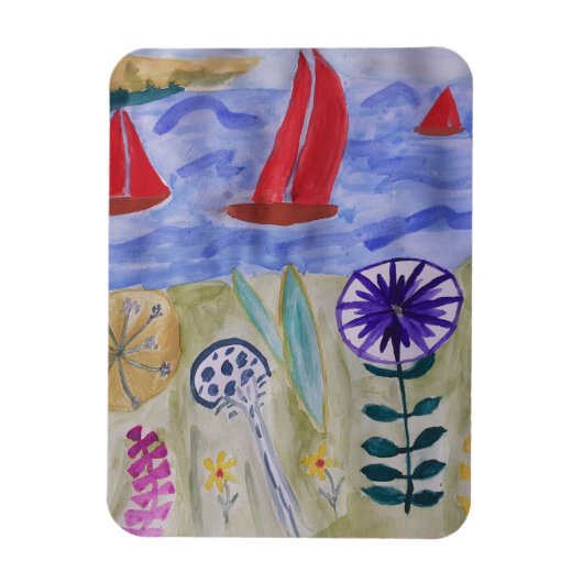 Magnet Flexible Voiles rouges & Fleurs Aimant flexible (Vertical)
