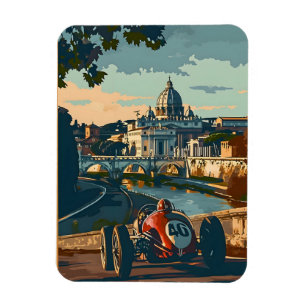 Magnet Flexible Voiture de course vintage à Rome