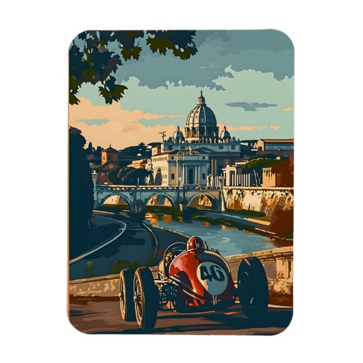 Magnet Flexible Voiture de course vintage à Rome (Vertical)
