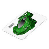 Magnet Flexible Voiture de sport verte avec illustration airfos (Côté Gauche)