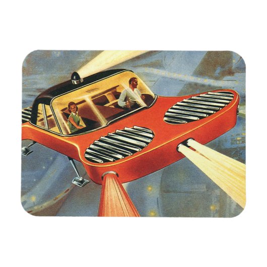 Magnet Flexible Voiture futuriste de science-fiction vintage (Horizontal)