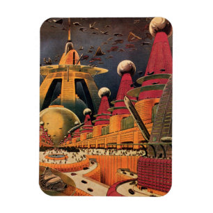 Magnet Flexible Voiture volant vintage de science fiction futurist