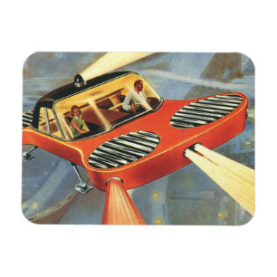 Magnet Flexible Voiture volante de science-fiction vintage