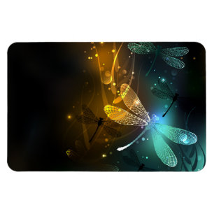 Magnet Flexible Vol de libellule verte lumineuse