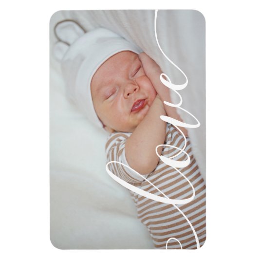 Magnet Flexible Votre bébé Faire-part de script photo d'amour (Vertical)
